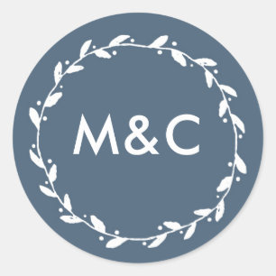Sticker Rond Monostickers mariage bleu foncé