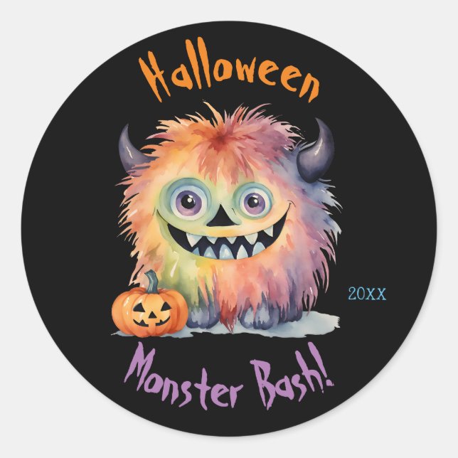 Sticker Rond Monster Bash Halloween (Devant)