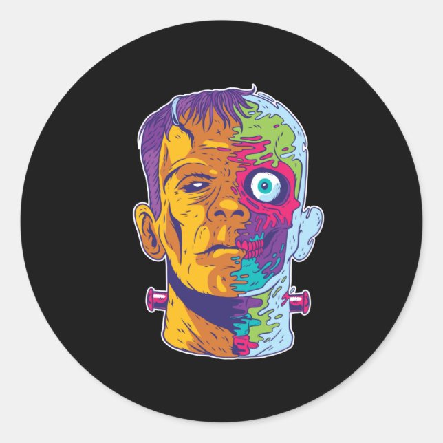 Sticker Rond Monster Frankenstein (Devant)