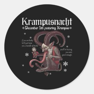 Sticker Rond Monstre de Noël Krampusnacht Festi
