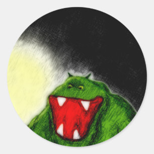 Sticker Rond Monstre de nuit