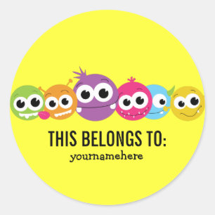 Sticker Rond Monstre Maigre et soyeux CELA APPARTIENT AUX Stick