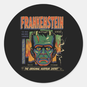 Sticker Rond Monstres universelles Frankenstein Halloween Vinta