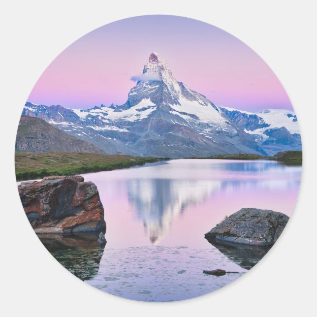 Sticker Rond Mont Cervin en Zermatt, Suisse (Devant)
