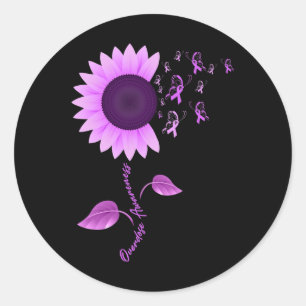 Sticker Rond Mont de sensibilisation à la surdose de papillon d