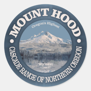 Sticker Rond Mont Hood (hiver)