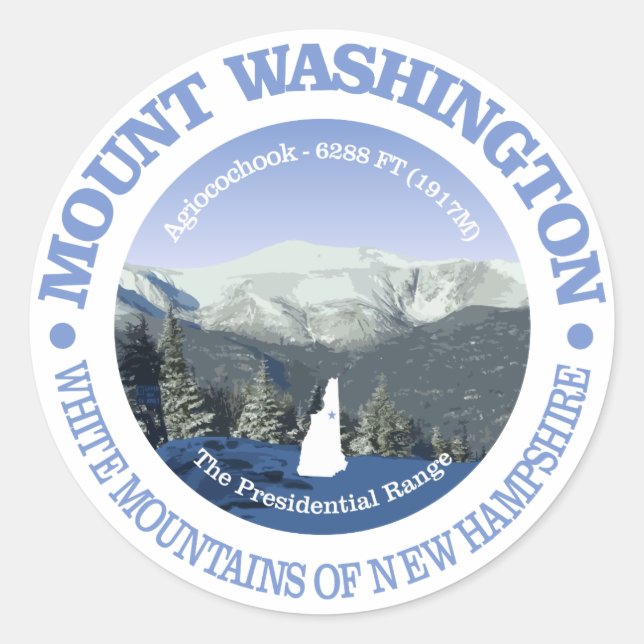 Sticker Rond Mont Washington (Devant)