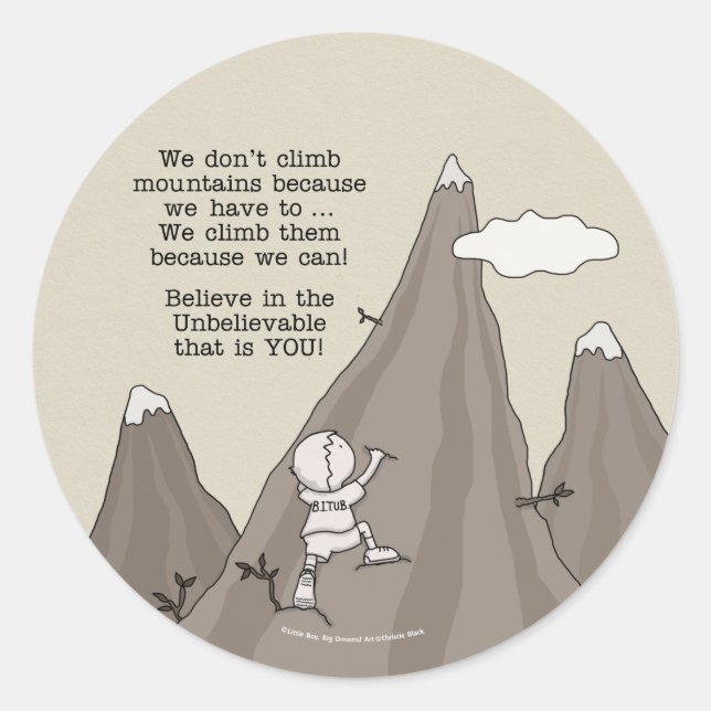 Sticker Rond Montagne Climat (Devant)