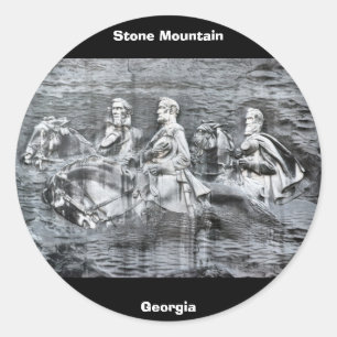 Sticker Rond Montagne en pierre, la Géorgie