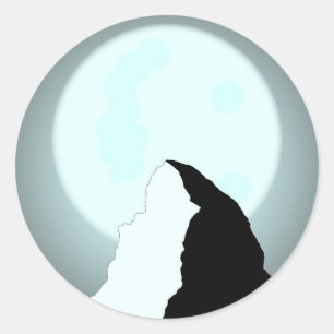 Sticker Rond Montagne Lune