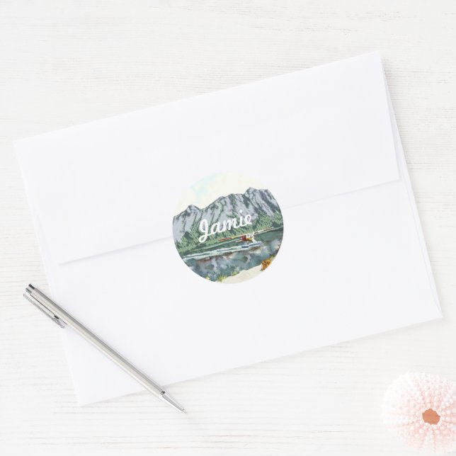 Sticker Rond Montagne personnalisée (Enveloppe)