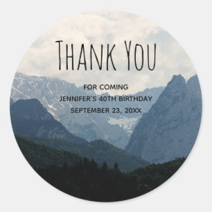 Sticker Rond Montagnes alpines Nature Photo Pays Merci