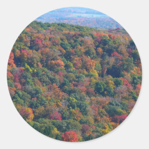 Sticker Rond Montagnes des Appalaches à l'automne