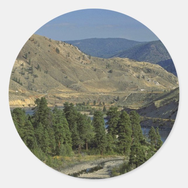 Sticker Rond Montagnes nues (Devant)