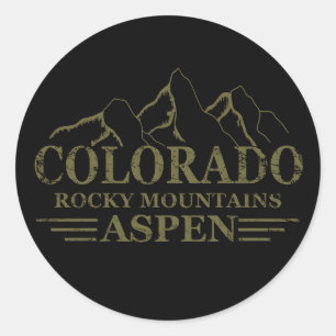 Sticker Rond Montagnes Rocheuses Aspen Colorado