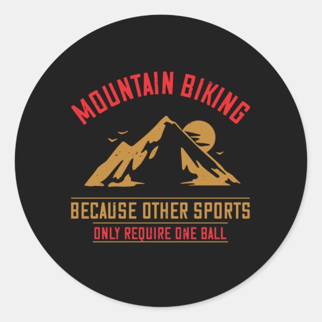 Sticker Rond Montagnes - VTT sans balle (Devant)