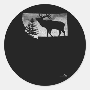 Sticker Rond Montana Elk Hunter
