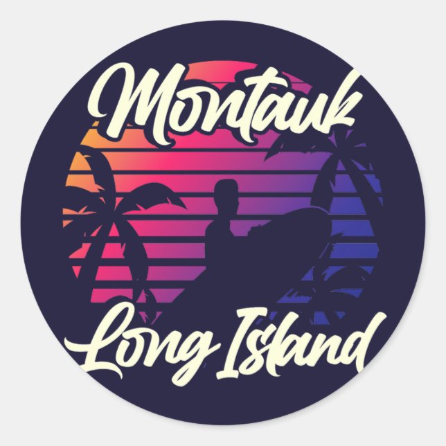 Sticker Rond Montauk, Long Island (Devant)