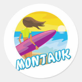 Sticker Rond Montauk Surf