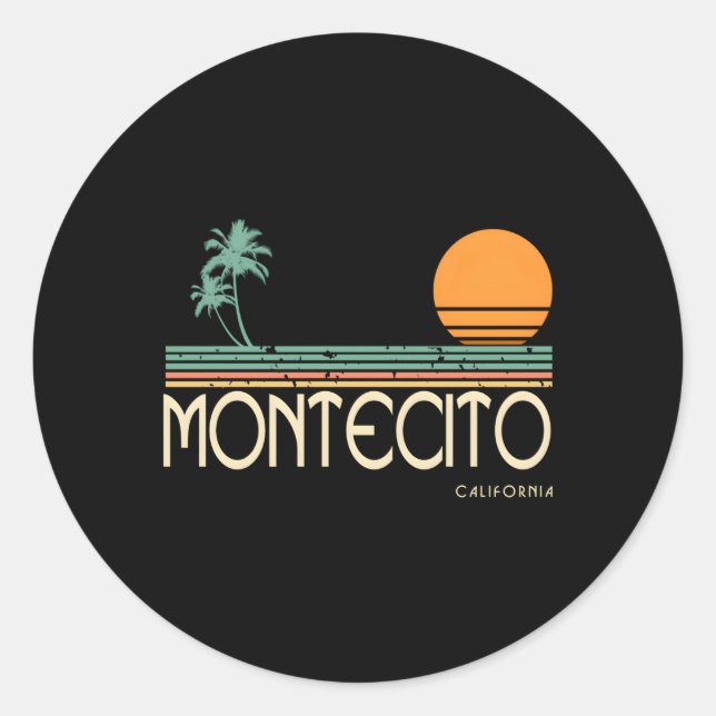 Sticker Rond Montecito Californie (Devant)