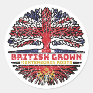 Sticker Rond Monténégro Monténégro Drapeau britannique des raci