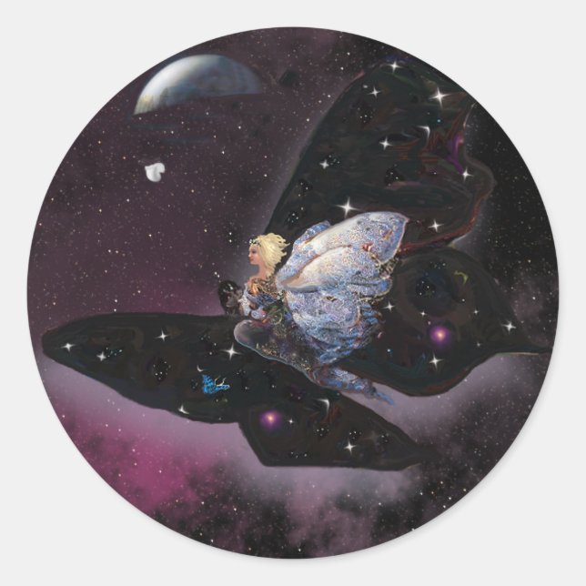 Sticker Rond Monter des papillons ! (Devant)