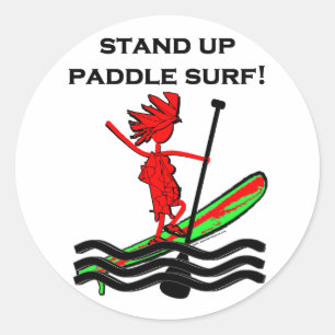 Sticker Rond Montez Le Surf De Paddle !