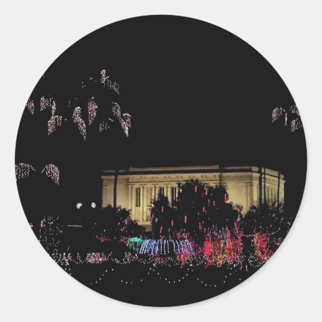 Sticker Rond Montre de Noël du temple de Mesa (Devant)