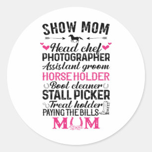 Sticker Rond Montre Maman Chef Photographe Istant Marié Cheval
