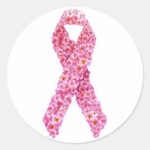 Sticker Rond Montrez votre soutien Ruban rose de sensibilisatio