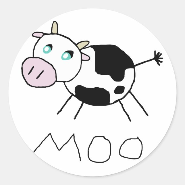 Sticker Rond Moo Cow (Devant)