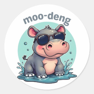 Sticker Rond moo deng