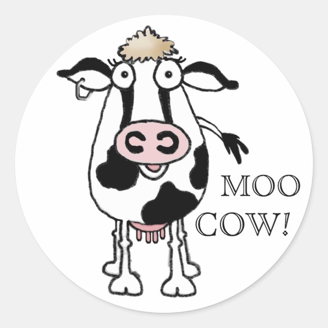 STICKER ROND MOO VACHE ! (Devant)