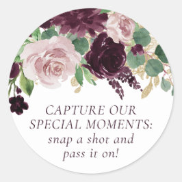 Sticker Rond Moody Passion | Caméra jetable violet spectaculair