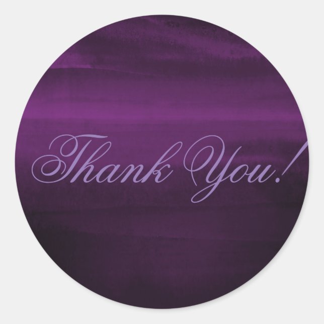 Sticker Rond Moody Purple Plum Moderne Aquarelle Chic Élégant (Devant)