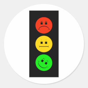 Sticker Rond Moody Stoplight Tilté Vert