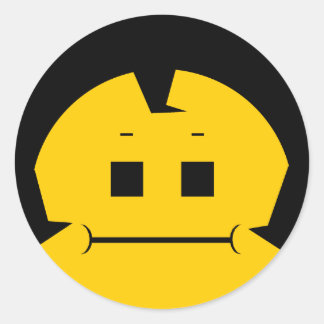 Sticker Rond Moody Stoplight Trio Charlie Visage jaune