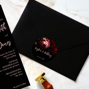 Sticker Rond Moody vintage fleurs mariage