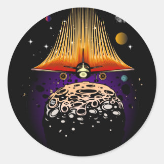 Sticker Rond Moon Landing