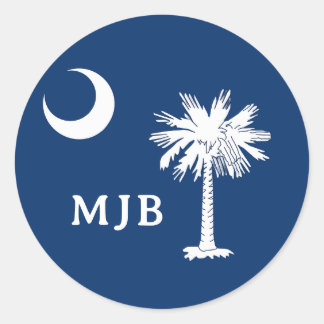 Sticker Rond Moon & Palm Tree personnalisé de Caroline du Sud