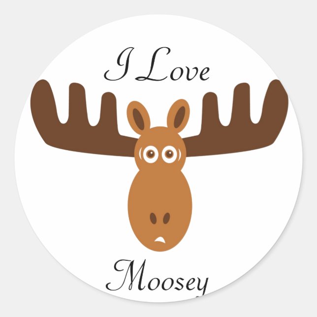 Sticker Rond Moose Head_I Love Moosey (Devant)