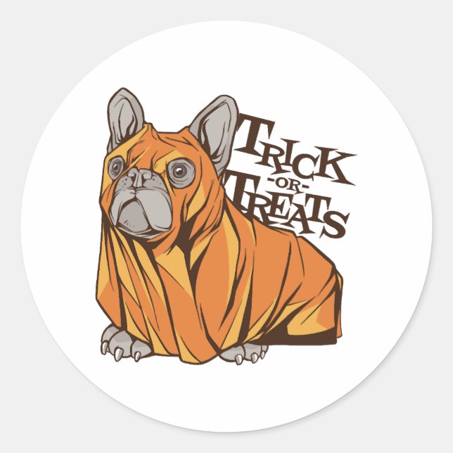 Sticker Rond Mops d'Halloween (Devant)