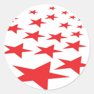 Sticker Rond moquette étoile rouge