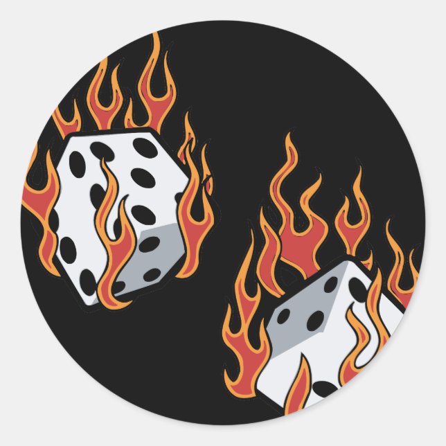 Sticker Rond Morceau à flamme (Devant)