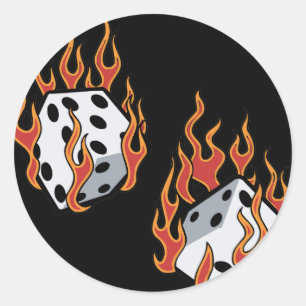 Sticker Rond Morceau à flamme