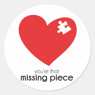 Sticker Rond Morceau absent de mon coeur