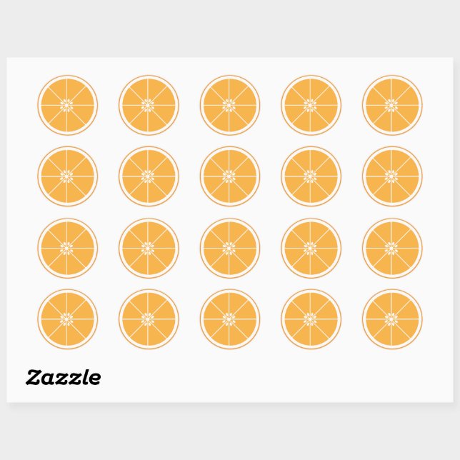 Sticker Rond Morceau de fruits orange (Feuille)