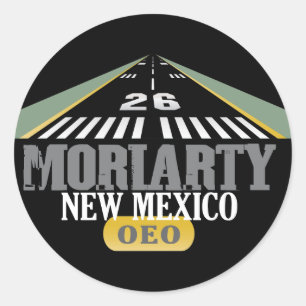 Sticker Rond Moriarty Nouveau-Mexique - Piste de l'aéroport