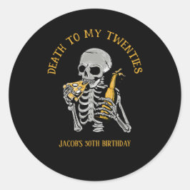 Sticker Rond Mort à mes 20 ans