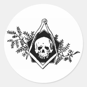 Sticker Rond Mortalité Carré et Compass